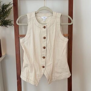 white denim Button-Up Top